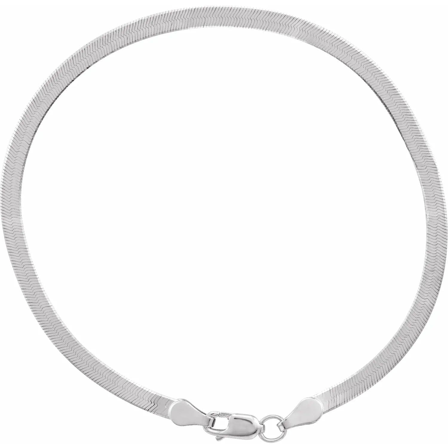Save On Diamonds 14k White / 2.8 mm Flexible Gold Herringbone Bracelet 7”