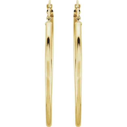 Save On Diamonds Jewelry 14K Gold Tube Hoop Earrings