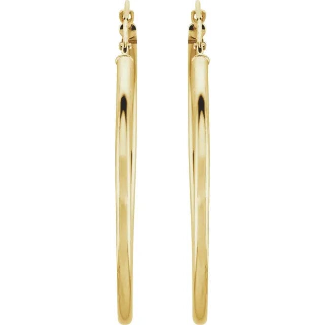 Save On Diamonds Jewelry 14K Gold Tube Hoop Earrings