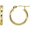 Save On Diamonds Jewelry Yellow Gold / 15 mm 14K Gold Tube Hoop Earrings