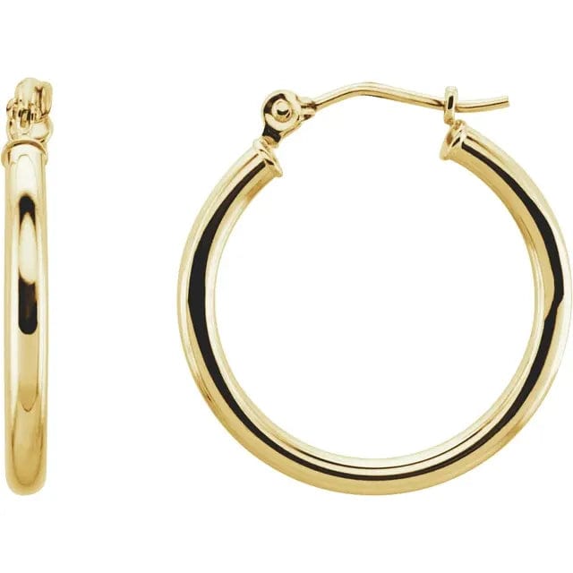 Save On Diamonds Jewelry Yellow Gold / 20 mm 14K Gold Tube Hoop Earrings
