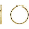 Save On Diamonds Jewelry Yellow Gold / 25 mm 14K Gold Tube Hoop Earrings