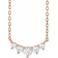 Save On Diamonds Jewelry 14K Rose Gold Lab-Grown Diamond Graduated Stone Necklace 1/3 CTW  (18