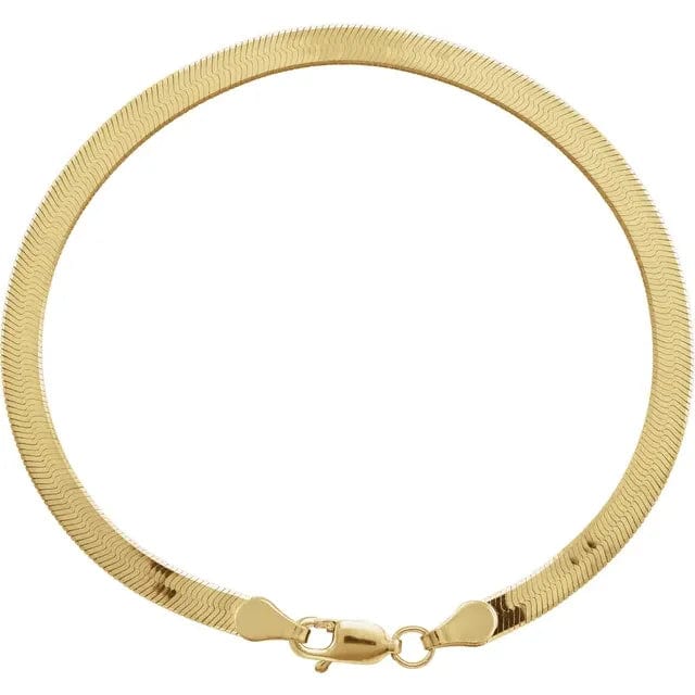 Save On Diamonds Flexible Gold Herringbone Bracelet 7”