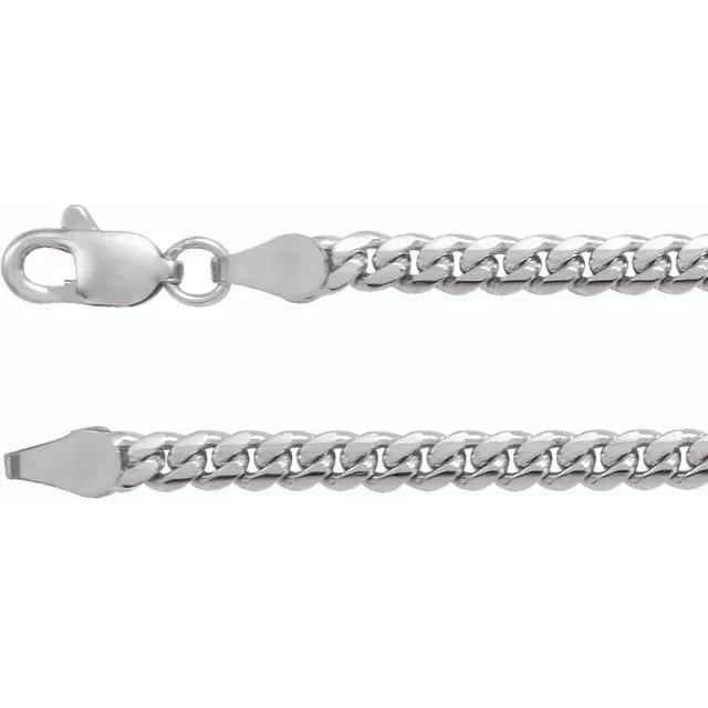 Save On Diamonds 14K Cuban Link Chain (3.3 mm) White Gold