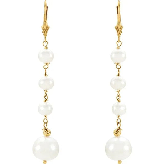 Save On Diamonds Cultured White Freshwater Pearl Earrings