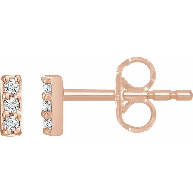 Save On Diamonds Lab-Grown Diamond Bar Earrings .05 CTW (14K Gold)