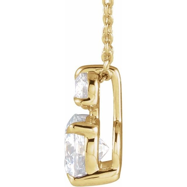 saveongems Accented Claw-Prong Necklace 16-18" 1/4-1 Carat Total Weight