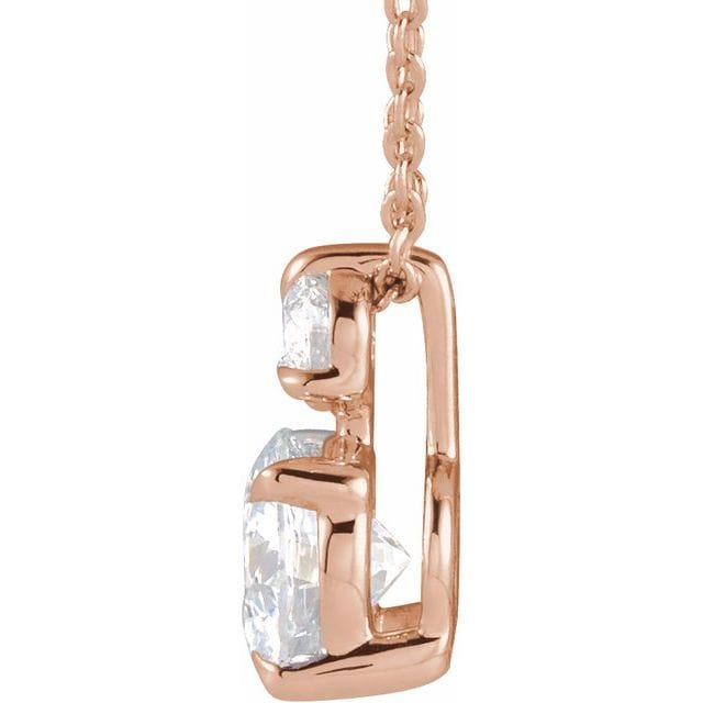 saveongems Accented Claw-Prong Necklace 16-18" 1/4-1 Carat Total Weight