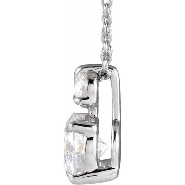 saveongems Accented Claw-Prong Necklace 16-18" 1/4-1 Carat Total Weight