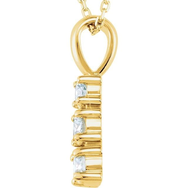 saveongems 14K Natural Diamond Graduated 18" Necklace