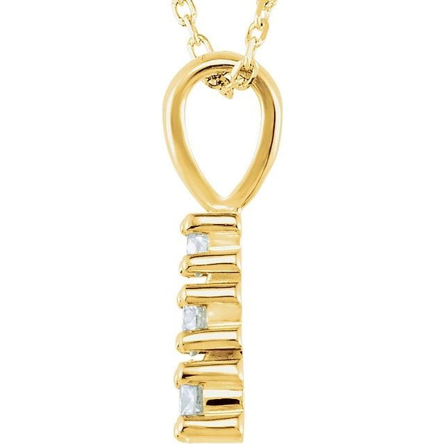 saveongems 14K Natural Diamond Graduated 18" Necklace
