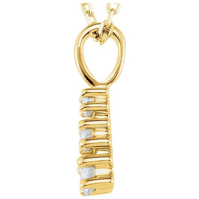 saveongems 14K Natural Diamond Graduated 18" Necklace
