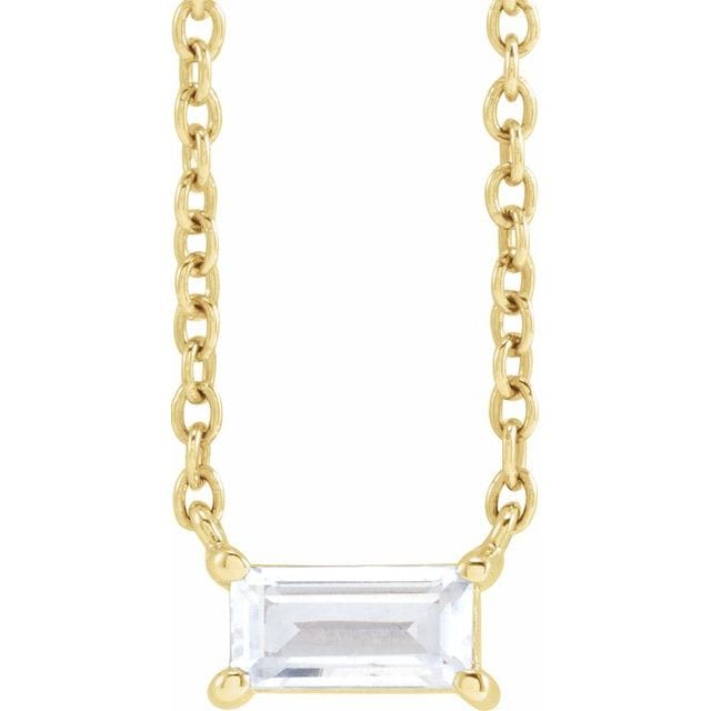 saveongems 5.5 x 2.75 mm / VS / 14K Yellow 1/3 CT Lab-Grown Straight Baguette Diamond 16-18" Necklace 14K 1/3 CT Lab-Grown Straight Baguette Diamond 16-18" Necklace