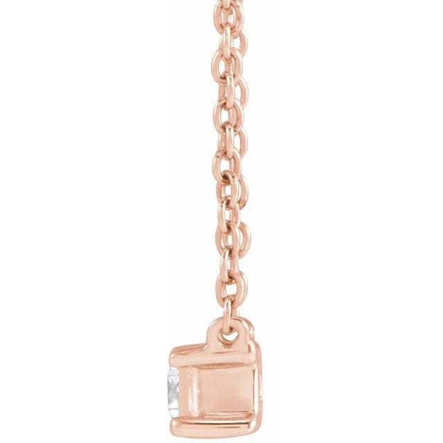 saveongems 14K 1/3 CT Lab-Grown Straight Baguette Diamond 16-18" Necklace