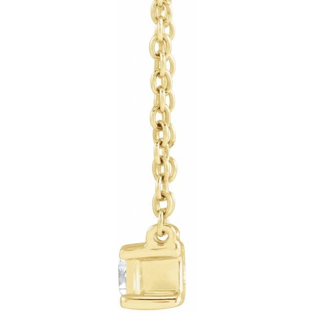 saveongems 14K 1/3 CT Lab-Grown Straight Baguette Diamond 16-18" Necklace