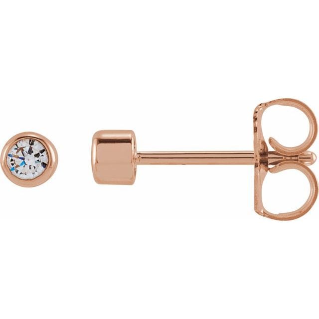 saveongems 2.5mm::1/6 CTW / SI1-SI2 / 14K Rose Lab-Grown Round Diamond Earrings 14K Lab-Grown Round Diamond Earrings