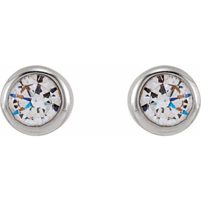 saveongems 14K Lab-Grown Round Diamond Earrings