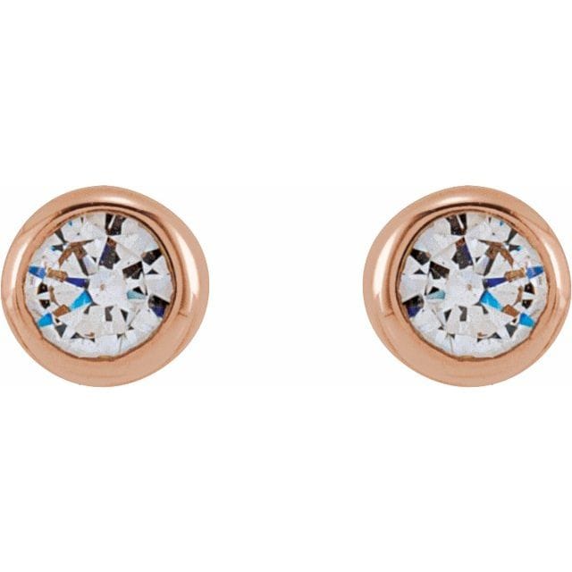 saveongems 14K Lab-Grown Round Diamond Earrings