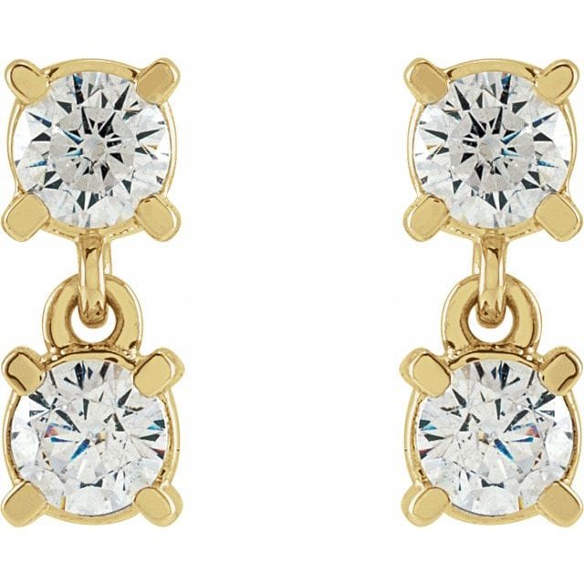 saveongems Jewelry Diamond Two-Stone Earrings .25 Carat Total Weight