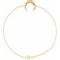 saveongems Jewelry 6 1/2-7 1/2 Inch / 16.6 x 12.4 mm / 14K Yellow Adjustable Crescent Moon Bracelet 6.5-7.5