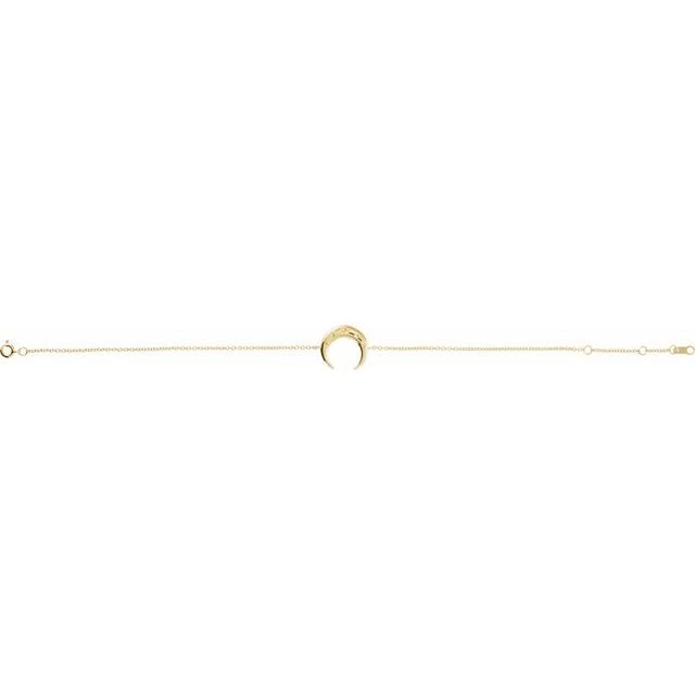 saveongems Jewelry Adjustable Crescent Moon Bracelet 6.5-7.5"