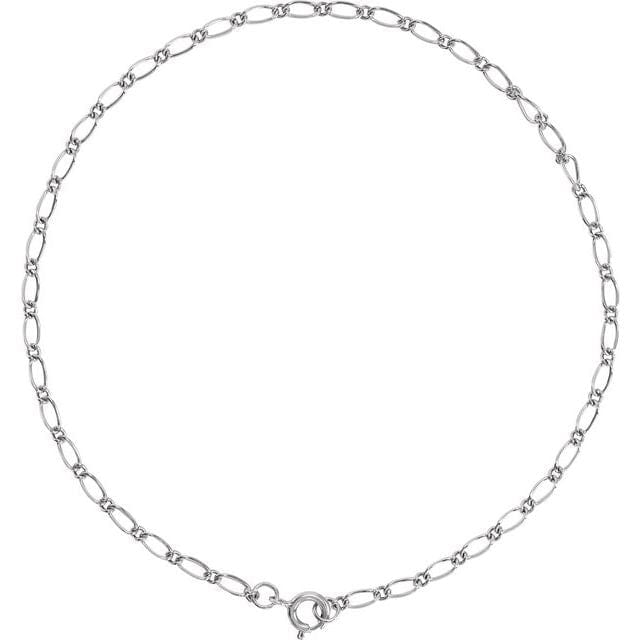 saveongems Jewelry Figaro Chain Bracelet White & Yellow