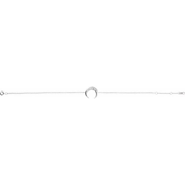 saveongems Jewelry Adjustable Crescent Moon Bracelet 6.5-7.5"