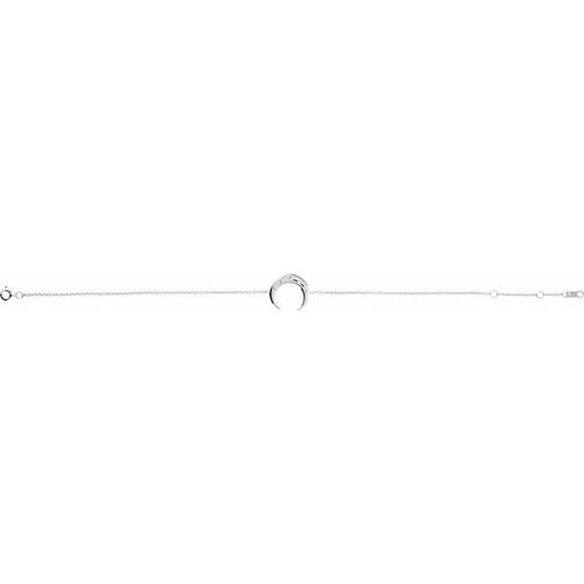 saveongems Jewelry Adjustable Crescent Moon Bracelet 6.5-7.5"