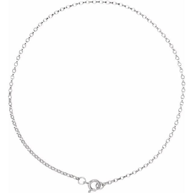 saveongems Jewelry 7 Inch / 14K White Rolo Chain Bracelet 14K gold
