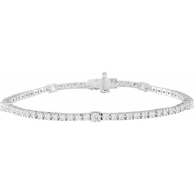saveongems 1 3/4 ctw (1.7mm) / SI1 SI2 G-H / 14K White Diamond Round Tennis Bracelet 7"
