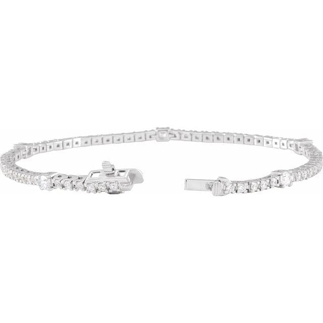 saveongems Diamond Round Tennis Bracelet 7"