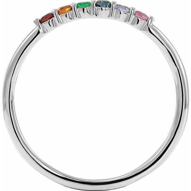 saveongems Jewelry 14K Natural Multi-Gemstone Rainbow Stackable Ring