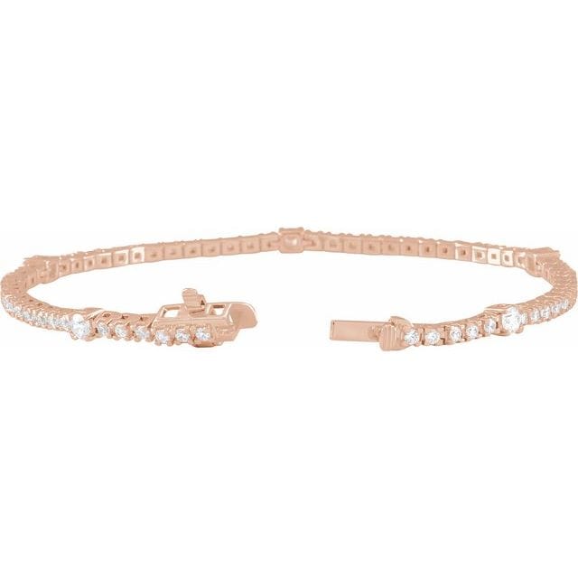 saveongems Diamond Round Tennis Bracelet 7"