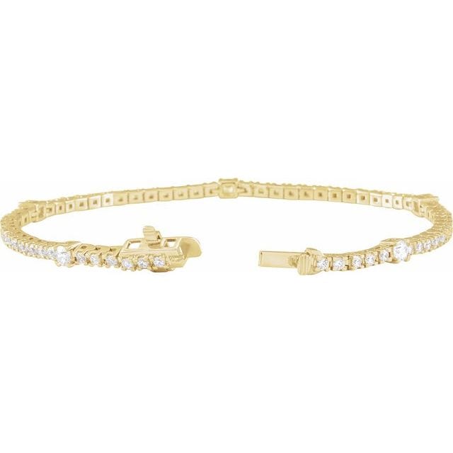 saveongems Diamond Round Tennis Bracelet 7"