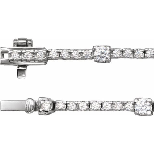 saveongems 3.1mm:: 4 CTW / 14K White 14K White 4 CTW Lab-Grown Round Diamond 16" Necklace