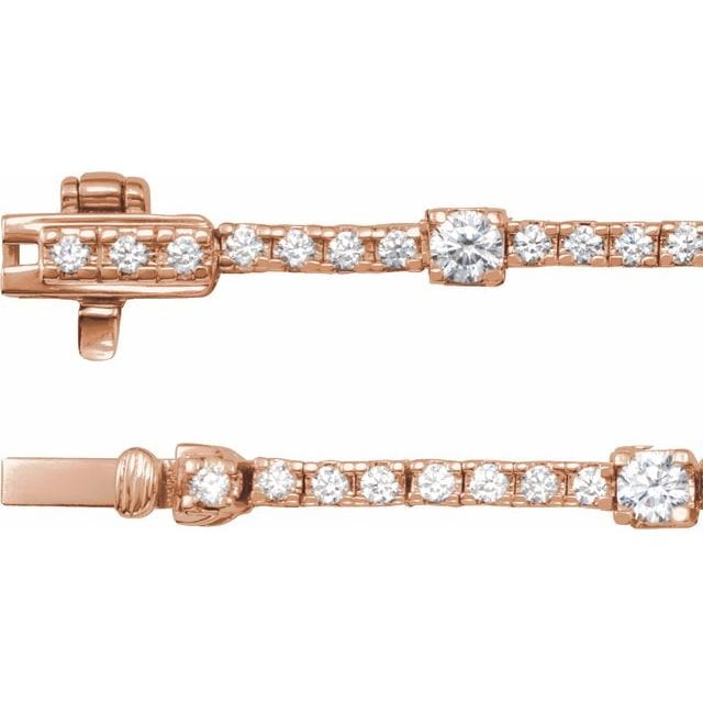saveongems 3.1mm:: 4 CTW / 14k Rose 14K White 4 CTW Lab-Grown Round Diamond 16" Necklace