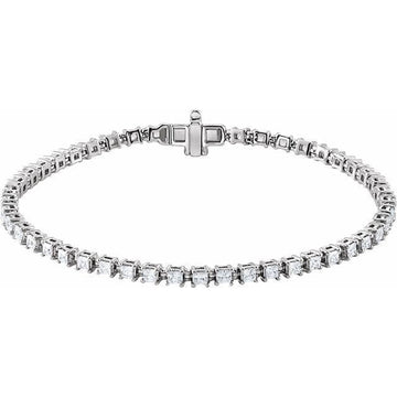 saveongems 2 1/2 ctw (2mm) / SI G-H / 14K White Lab-Grown Diamond Line Bracelet 7"