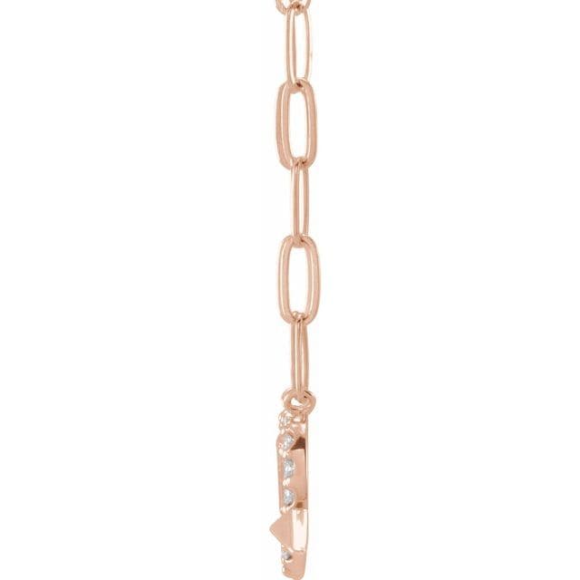 saveongems Jewelry 14K 1/8 CTW Natural Diamond Heart & Arrow 16" Necklace