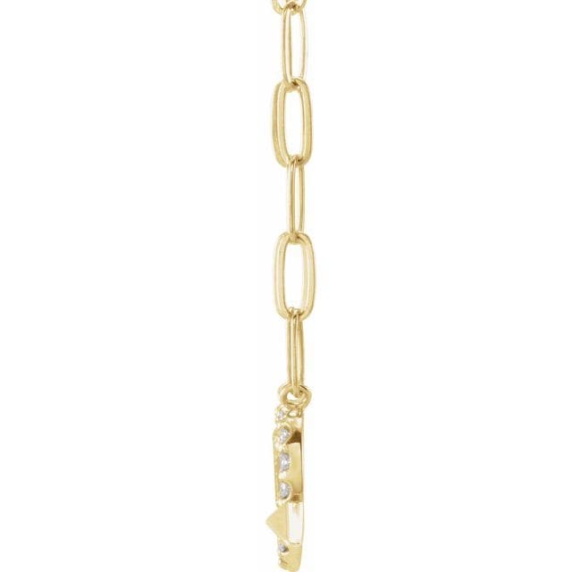 saveongems Jewelry 14K 1/8 CTW Natural Diamond Heart & Arrow 16" Necklace