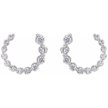 saveongems Jewelry 1/2 ctw (12mm) / SI1-SI2 G-H / 14K White Diamond Front-Back Earrings
