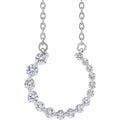 saveongems Jewelry 3/8 ctw (2.4mm) / S12-S12 G-H / 14K White Graduated Circle Necklace 16-18