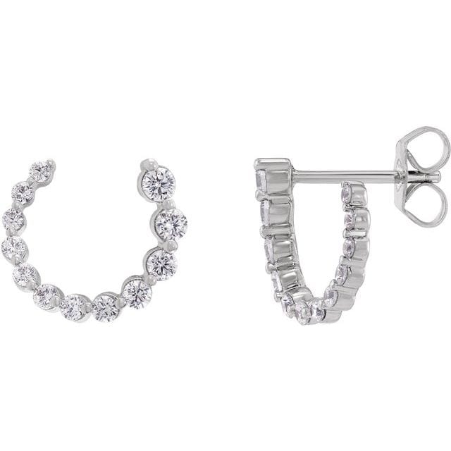 saveongems Jewelry Diamond Front-Back Earrings