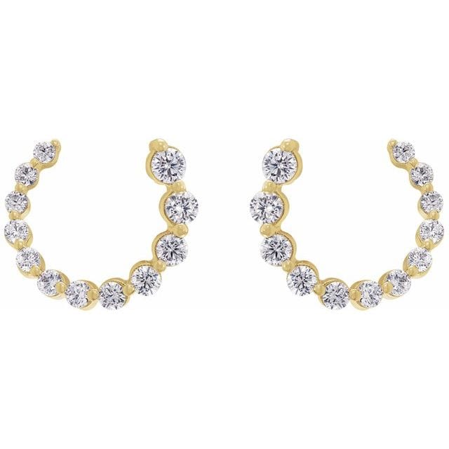 saveongems Jewelry Diamond Front-Back Earrings