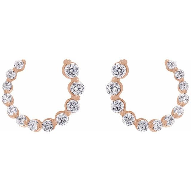 saveongems Jewelry Diamond Front-Back Earrings
