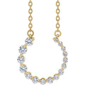 saveongems Jewelry 3/8 ctw (2.4mm) / S12-S12 G-H / 14K Yellow Graduated Circle Necklace 16-18