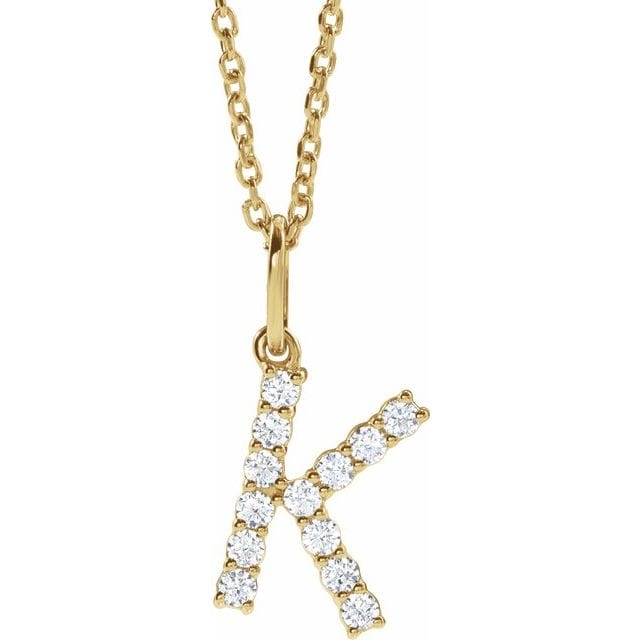 saveongems Diamond Initial letter Necklace 1/5 Carat Total Weight