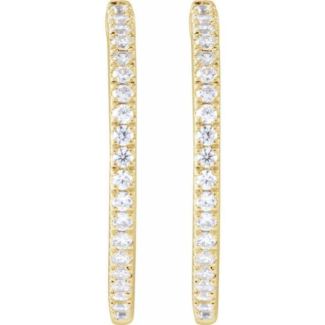 saveongems Jewelry Diamond Hoop Earrings