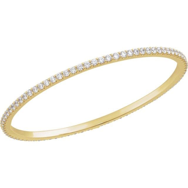 saveongems 5 ctw (2.4mm) / SI1-SI2 G-H / 14K Yellow Diamond Stackable Bangle 8" Bracelet 1-5 Carat Total Weight