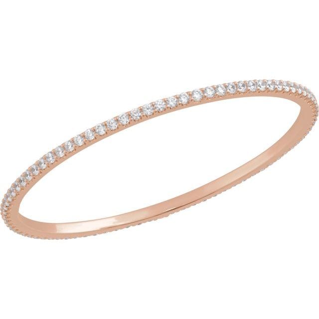 saveongems 2.4mm :: 5 CTW / I1 H+ / 14K Rose 14K Natural Diamond Stackable Bangle 8" Bracelet